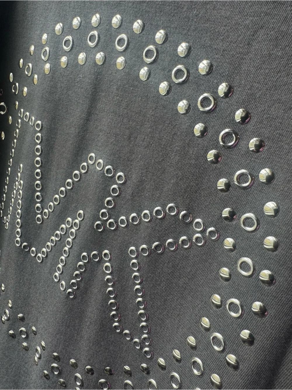 Michael Kors Olive Studded MK Logo Tee with Cream Wide-Leg Pants